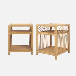 sweeek Set 2 comodini in rattan 1 vano portaoggetti