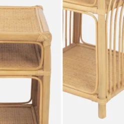 sweeek Set 2 comodini in rattan 1 vano portaoggetti