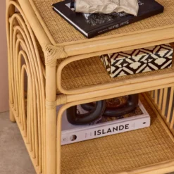 sweeek Set 2 comodini in rattan 1 vano portaoggetti