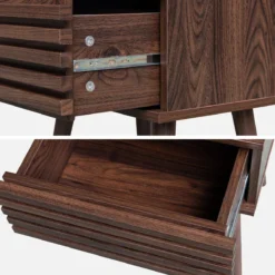 sweeek Set 2 comodini scandinavi con decoro in legno scanalato