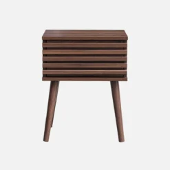 sweeek Set 2 comodini scandinavi con decoro in legno scanalato
