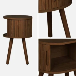 sweeek Set 2 comodini scandinavi decorazione legno 2 ante scorrevoli