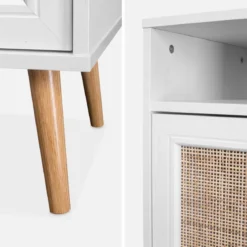 Set 2 comodini scandinavi in intrecciatura cannage