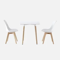 sweeek Set da pranzo composto da tavolo quadrato e 2 sedie, 70cm