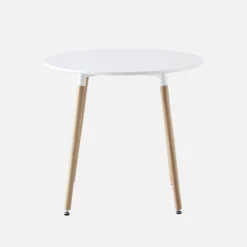sweeek Set da pranzo tondo e 2 sedie, 80cm