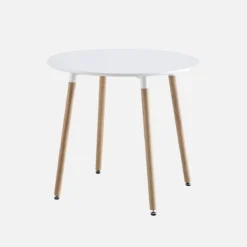 sweeek Set da pranzo tondo e 2 sedie, 80cm