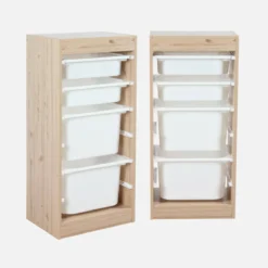 sweeek Set di 2 mobili per bambini con 4 contenitori