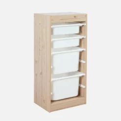 sweeek Set di 2 mobili per bambini con 4 contenitori