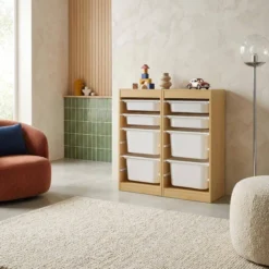 sweeek Set di 2 mobili per bambini con 4 contenitori