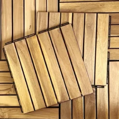 sweeek Set di piastrelle per decking in legno, 30x30cm