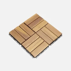 sweeek Set di piastrelle per patio in legno, 30x30cm