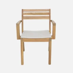 sweeek Set di 4 poltrone da giardino in legno di acacia con cuscino