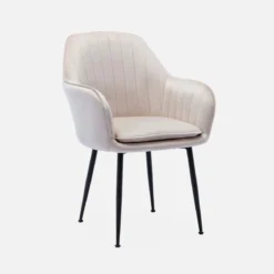 Set di 4 poltrone in velluto con gambe in metallo