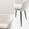 sweeek Set di 4 poltrone riccia con gambe in metallo