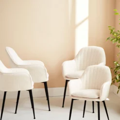 sweeek Set di 4 poltrone riccia con gambe in metallo