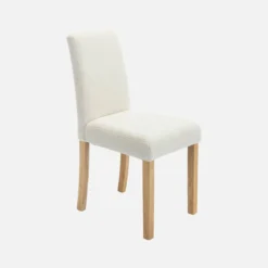 sweeek Set di 4 sedie a coste con gambe in legno