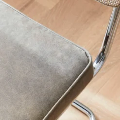 sweeek Set di 2 sedie a sbalzo, tessuto e rattan