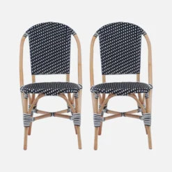 sweeek Set di 2 sedie bistrot in rattan e polyrattan