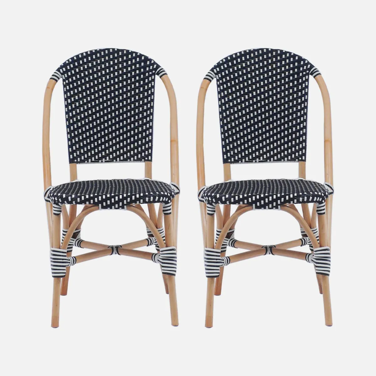 sweeek Set di 2 sedie bistrot in rattan e polyrattan
