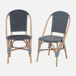 sweeek Set di 2 sedie bistrot in rattan e polyrattan
