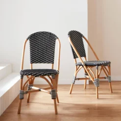sweeek Set di 2 sedie bistrot in rattan e polyrattan