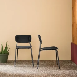 sweeek Set di 2 sedie da giardino impilabili in acciaio e plastica