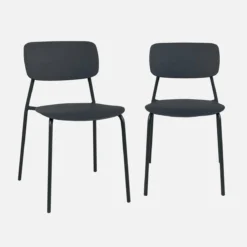 sweeek Set di 2 sedie da giardino impilabili in acciaio e plastica