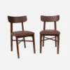 sweeek Set di 2 sedie in legno di hevea e similpelle