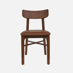 sweeek Set di 2 sedie in legno di hevea e similpelle