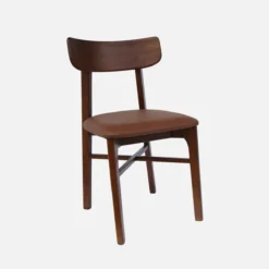 sweeek Set di 2 sedie in legno di hevea e similpelle