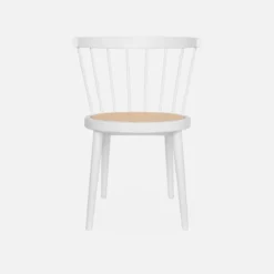 sweeek Set di 4 sedie in legno e paglia