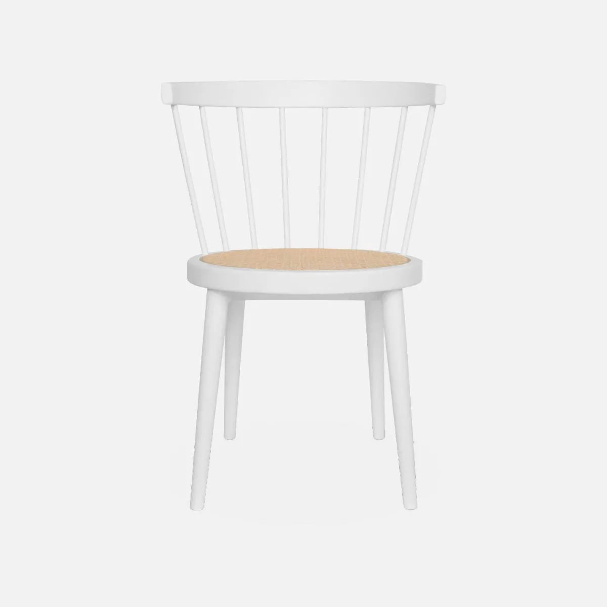 sweeek Set di 4 sedie in legno e paglia