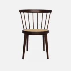 Set di 4 sedie in legno e paglia
