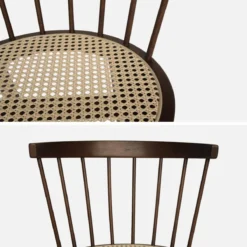 sweeek Set di 2 sedie in legno e rattan intrecciato, stile vimini