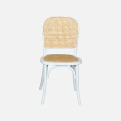 Set di 4 sedie in legno e rattan vintage