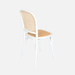 Set di 4 sedie in legno e rattan vintage