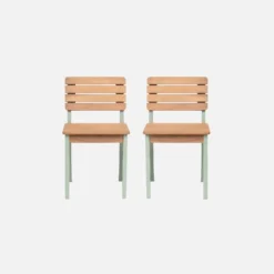 sweeek Set di 2 sedie in legno per bambini, da interno/esterno