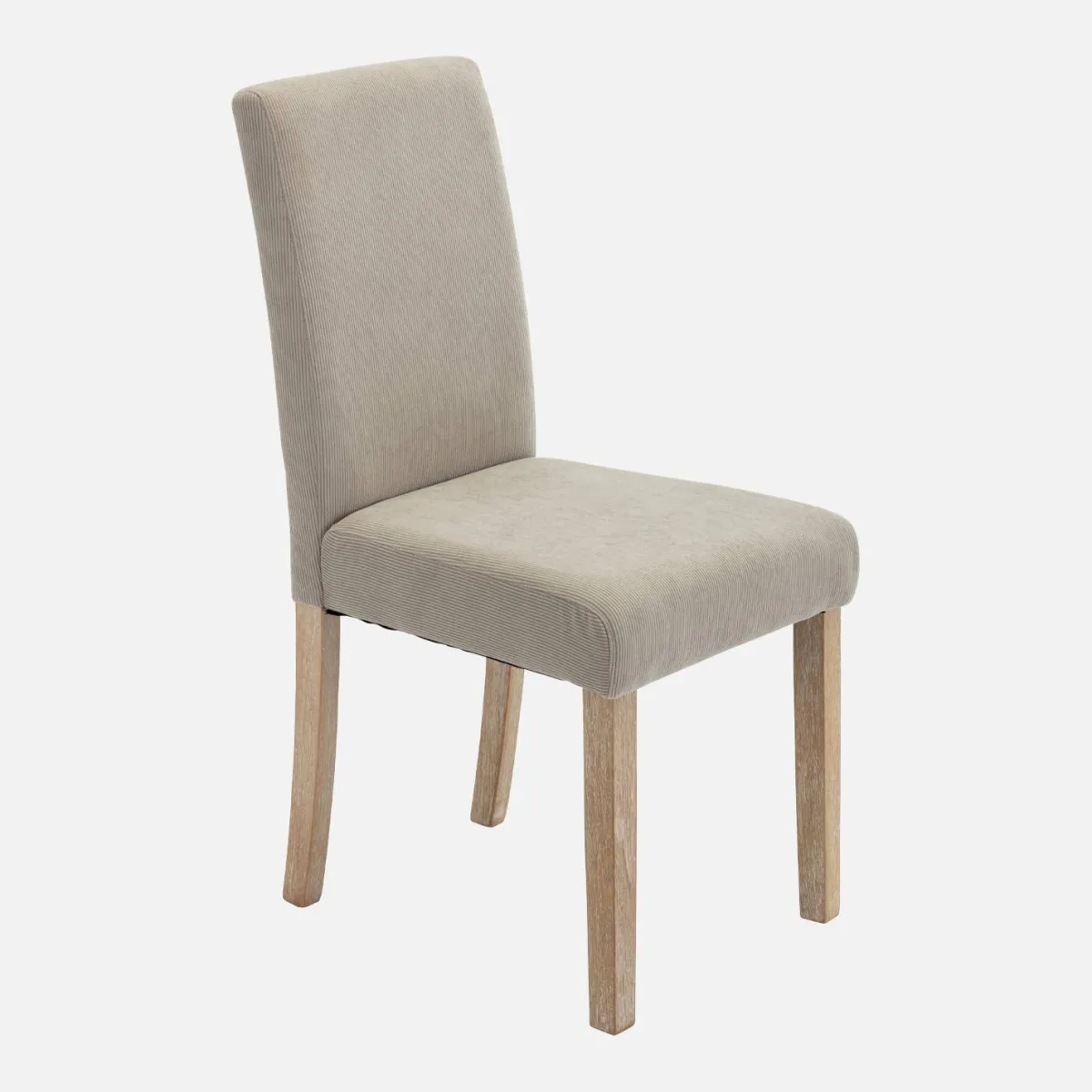 sweeek Set di 4 sedie in velluto a coste con gambe in legno ceruleo