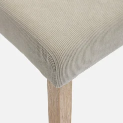 sweeek Set di 4 sedie in velluto a coste con gambe in legno ceruleo