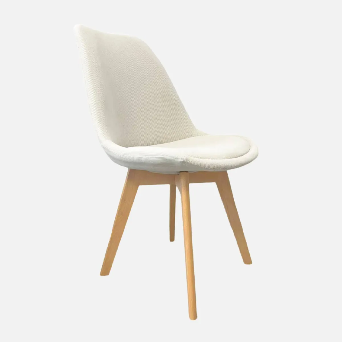 sweeek Set di 4 sedie scandinave in legno di faggio e velluto a coste