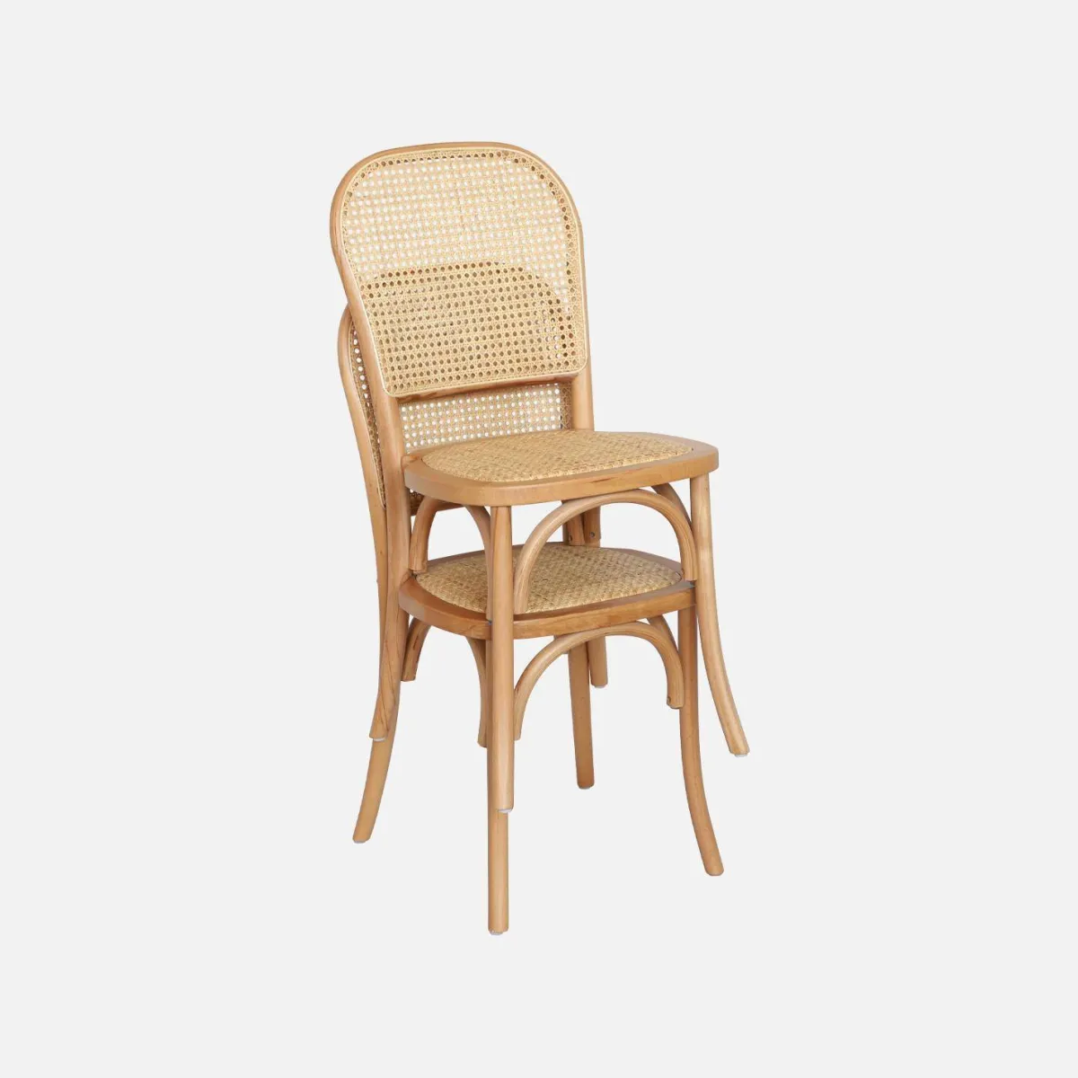 sweeek Set di 2 sedie vintage in legno e rattan
