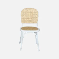 Set di 2 sedie vintage in legno e rattan