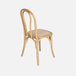 sweeek Set di 4 sedie vintage in legno e rattan