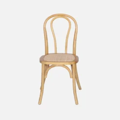 sweeek Set di 4 sedie vintage in legno e rattan