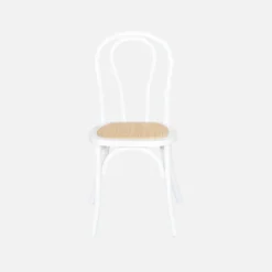 Set di 4 sedie vintage in legno e rattan