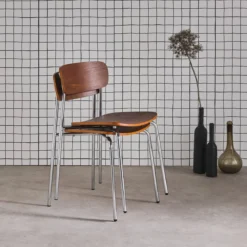 sweeek Set di 2 sedie vintage in metallo e compensato