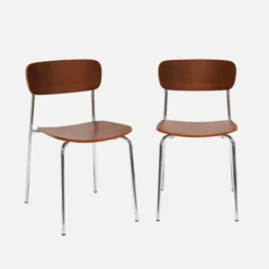 sweeek Set di 2 sedie vintage in metallo e compensato