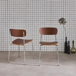 sweeek Set di 2 sedie vintage in metallo e compensato