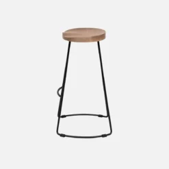 sweeek Set di 2 sgabelli da bar in legno di mango e acciaio, 65cm
