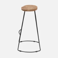 sweeek Set di 2 sgabelli da bar in legno di mango e acciaio, 75cm